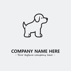 Dog illustration black and white for logo company vector image

