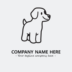 Obraz premium Dog illustration black and white for logo company vector image 