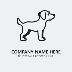 Dog illustration black and white for logo company vector image
