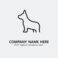 Dog illustration black and white for logo company vector image
