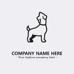 Dog illustration black and white for logo company vector image
