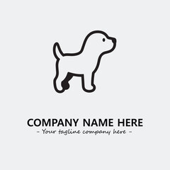 Dog illustration black and white for logo company vector image
