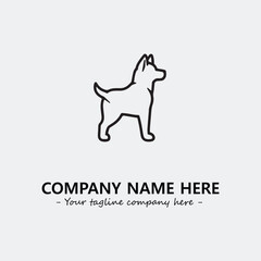 Dog illustration black and white for logo company vector image
