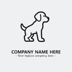 Dog illustration black and white for logo company vector image
