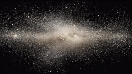 The swirling galaxy center glows with cosmic dust and shining stars in a vast, dark expanse