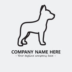 Dog illustration black and white for logo company vector image
