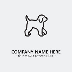 Dog illustration black and white for logo company vector image
