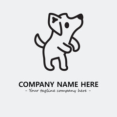 Dog illustration black and white for logo company vector image
