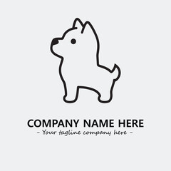 Dog illustration black and white for logo company vector image
