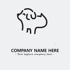 Dog illustration black and white for logo company vector image
