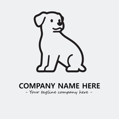 Dog illustration black and white for logo company vector image
