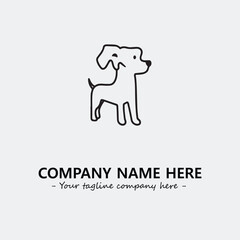 Dog illustration black and white for logo company vector image
