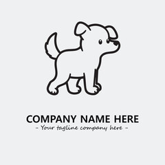 Obraz premium Dog illustration black and white for logo company vector image 