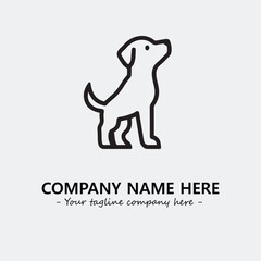 Dog illustration black and white for logo company vector image
