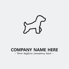Dog illustration black and white for logo company vector image
