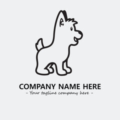 Dog illustration black and white for logo company vector image
