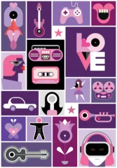 Fotobehang Collage Of Vector Design Elements ©  danjazzia
