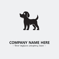 Dog illustration black and white for logo company vector image
