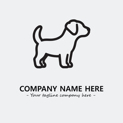 Dog illustration black and white for logo company vector image
