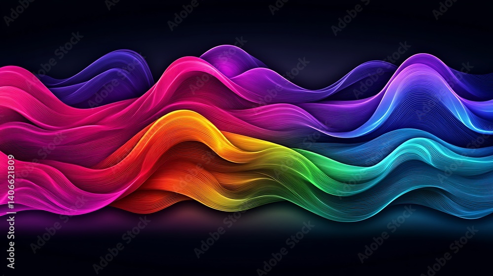 Aufkleber vibrant, flowing ribbons of color create a dynamic abstract design.