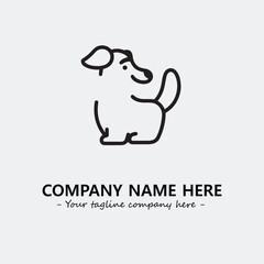 Dog illustration black and white for logo company vector image
