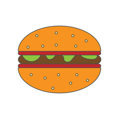 hand drawn vector illustration of a hamburger