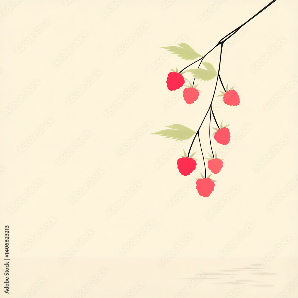 Poster sweet raspberry memo design