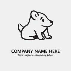 Dog illustration black and white for logo company vector image
