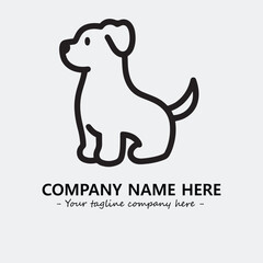 Dog illustration black and white for logo company vector image
