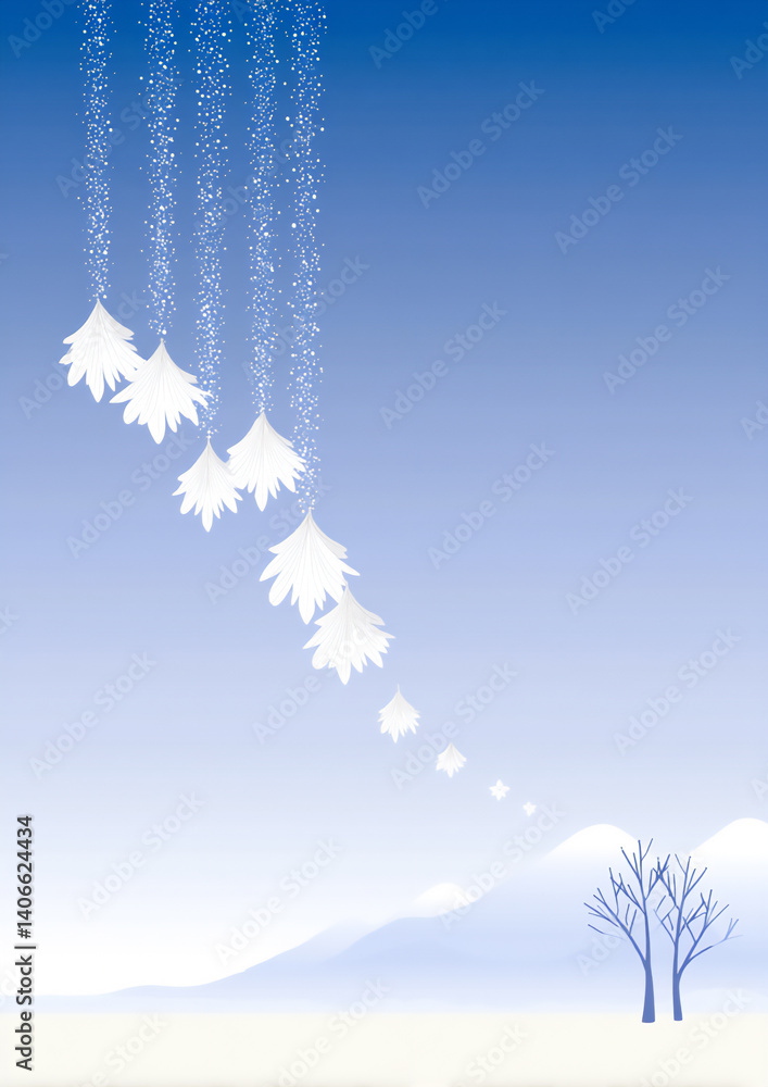 Poster sparkling snowflake memo page