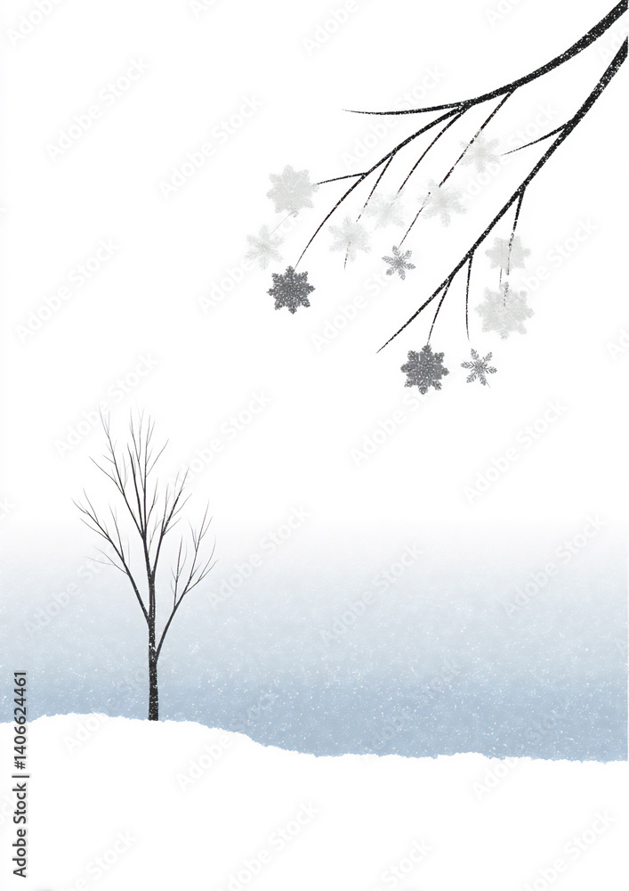 Poster sparkling snowflake memo page