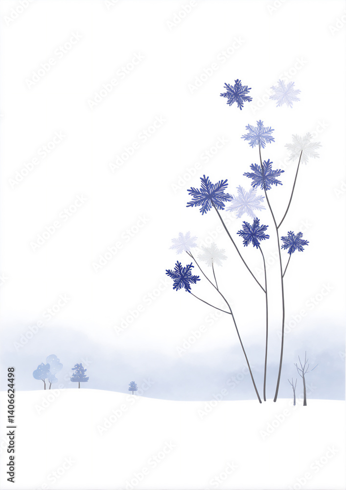 Poster sparkling snowflake memo page