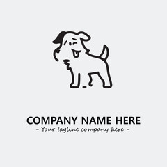 Dog illustration black and white for logo company vector image
