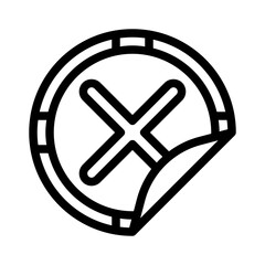 cross mark line icon