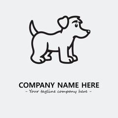 Dog illustration black and white for logo company vector image
