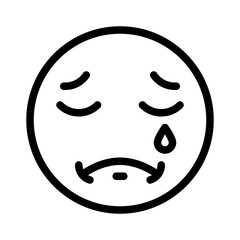 sad emoji line icon