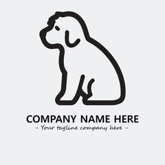 Dog illustration black and white for logo company vector image
