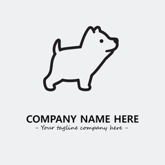 Dog illustration black and white for logo company vector image
