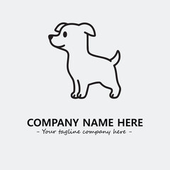 Dog illustration black and white for logo company vector image
