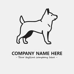 Dog illustration black and white for logo company vector image
