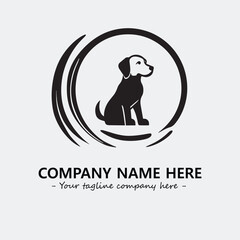 Dog illustration black and white for logo company vector image
