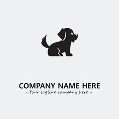 Dog illustration black and white for logo company vector image
