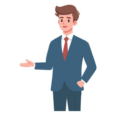 vector businessman presentation gesture