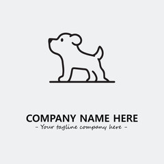 Obraz premium Dog illustration black and white for logo company vector image 