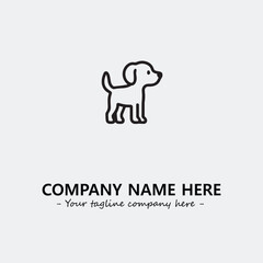 Dog illustration black and white for logo company vector image

