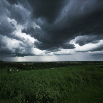 雨が降る直前の厚い雲に覆われたリアルな曇り空