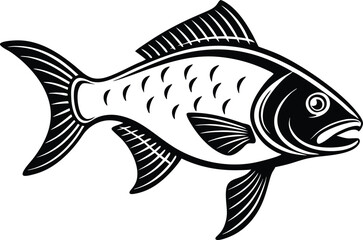 fish silhouette cut out vector icon
