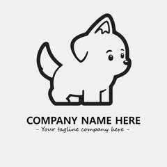 Dog illustration black and white for logo company vector image
