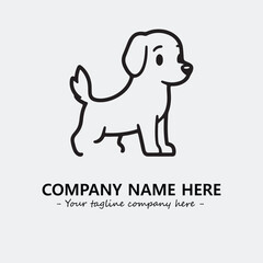 Dog illustration black and white for logo company vector image
