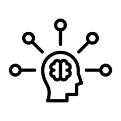 think outline icon. thinking black line illustration.